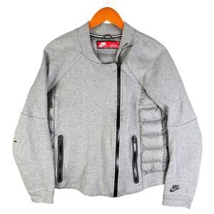 Nike Tech Sportswear NSW Aeroloft 800‎ Down Tech Fleece Jacket Gray Womens Large